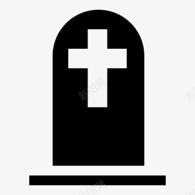墓地十字架坟墓图标图标