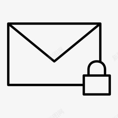 电子邮件锁定信封信件图标图标