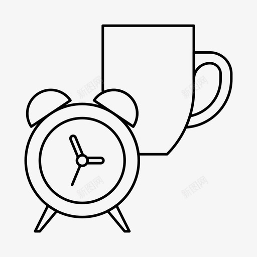 咖啡休息时间食物午餐图标svg_新图网 https://ixintu.com 午餐 咖啡休息时间 早上 时间 杯子 观看 起床 食物