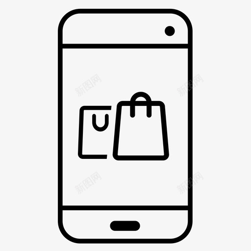 电子商务移动购物包图标svg_新图网 https://ixintu.com 电子商务 移动购物包