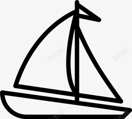 帆船运输旅行图标图标