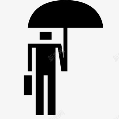 人伞雨下图标图标