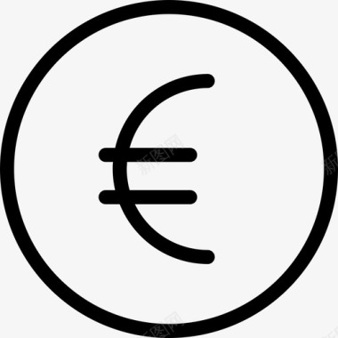 欧元纸币硬币货币图标图标