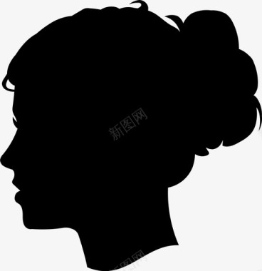 女人发髻头发图标图标