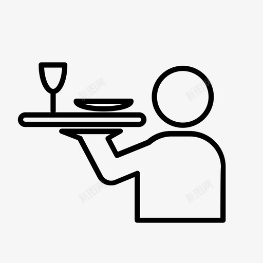 服务员食物餐厅图标svg_新图网 https://ixintu.com 服务 服务员 食物 餐厅