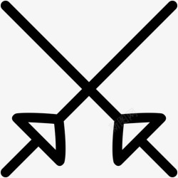 两把剑交叉矢量插画剑交叉保护剑中世纪的剑图标高清图片