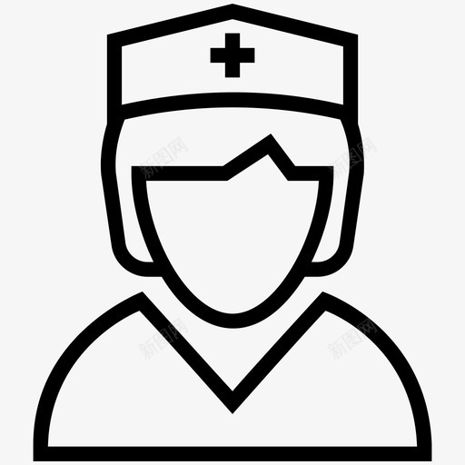 护士头像女护士图标svg_新图网 https://ixintu.com 医疗助理 头像 女护士 护士 职业 职业线图标