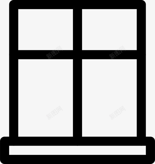 窗户玻璃玻璃窗图标svg_新图网 https://ixintu.com 主窗 玻璃 玻璃窗 窗户 窗框