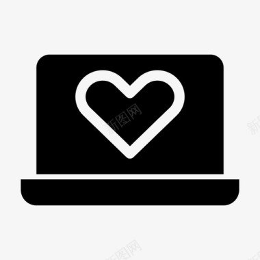 笔记本电脑收藏夹设备心形图标图标