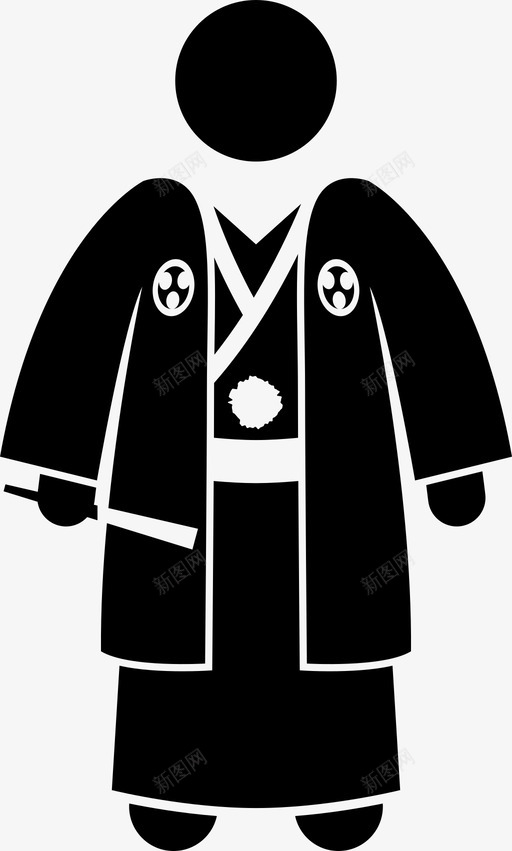 日本男装民族服装图标svg_新图网 https://ixintu.com 日本男装 民族服装