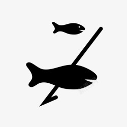 海上捕鱼允许用矛捕鱼鱼叉水下捕鱼图标高清图片