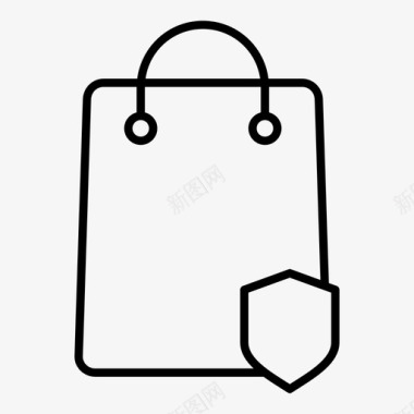 购物袋受保护购买钱包图标图标