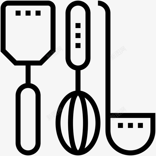 厨房用具1烹饪勺图标svg_新图网 https://ixintu.com 1 勺 厨房用具 厨房用具线图标 抹刀 搅拌器 烹饪勺 餐具