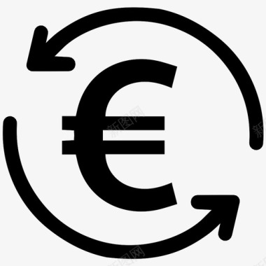 欧元兑换货币偿还图标图标
