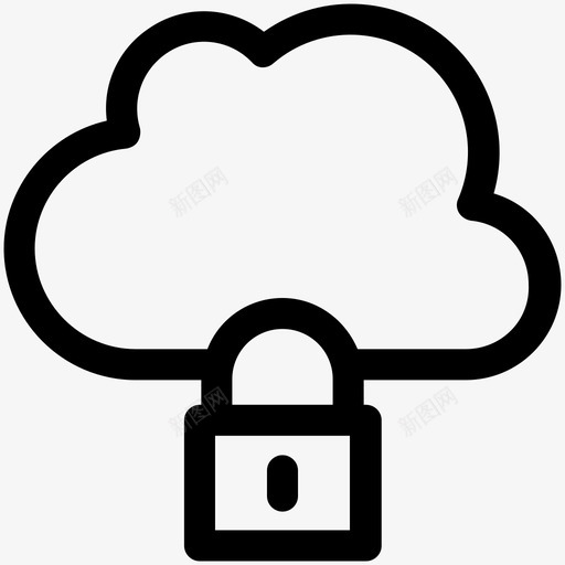 云安全云计算锁图标svg_新图网 https://ixintu.com 云安全 云计算 云计算可爱图标 网络安全 网络密码 锁