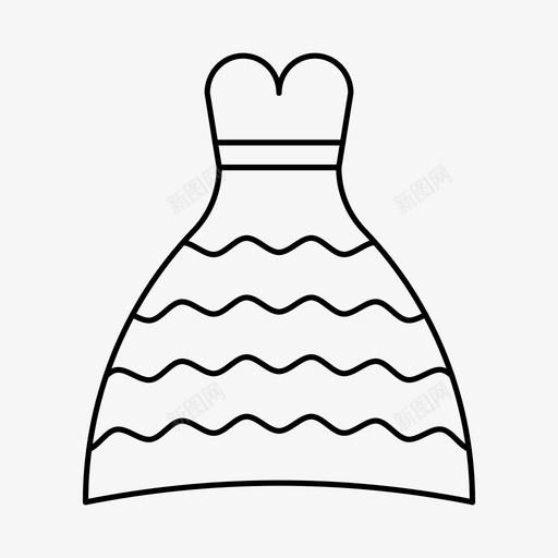 婚纱新娘时装图标svg_新图网 https://ixintu.com 女人 婚纱 新娘 时装 衣服和鞋子