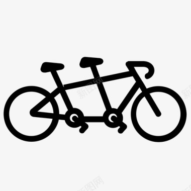 双人自行车双人骑行图标图标