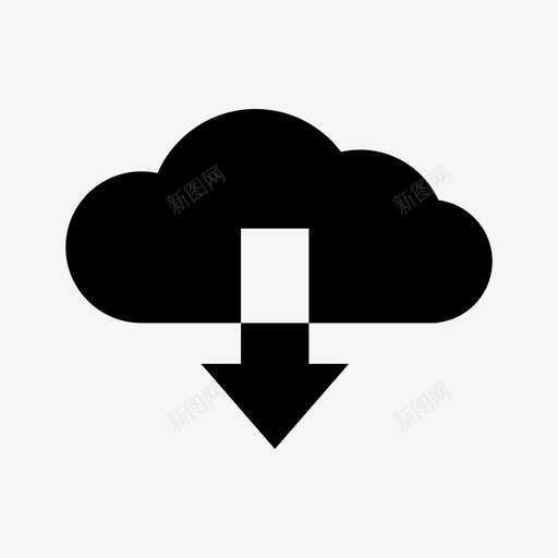云接收服务器图标svg_新图网 https://ixintu.com 云下载 技术元素 接收 服务器 流