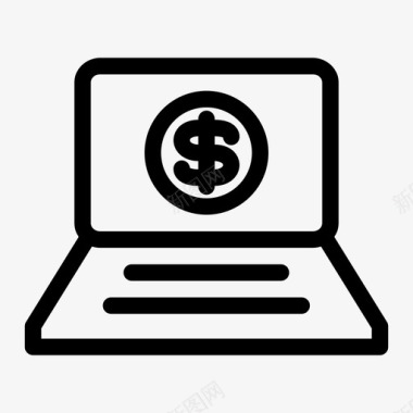 货币笔记本电脑货币美元图标图标