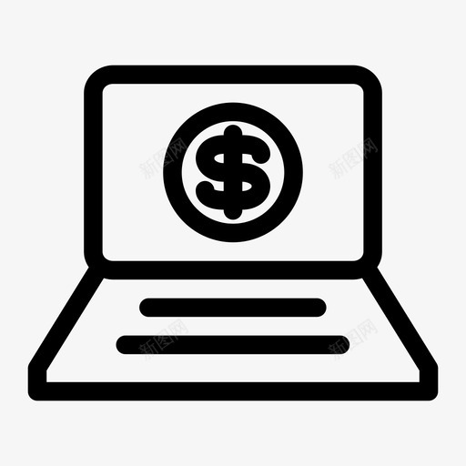 货币笔记本电脑货币美元图标svg_新图网 https://ixintu.com 美元 货币 货币笔记本电脑 金融