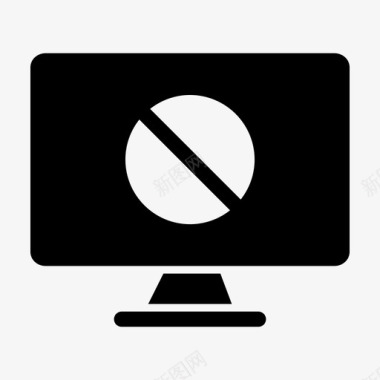 监视器被拒绝被阻止显示计算机图标图标