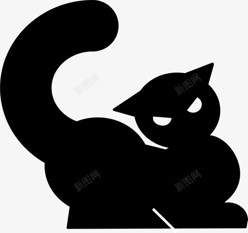 猫坏运气黑图标svg_新图网 https://ixintu.com 喵喵 坏运气 宠物 小猫 猫 猫咪 疯了 肥猫 黑