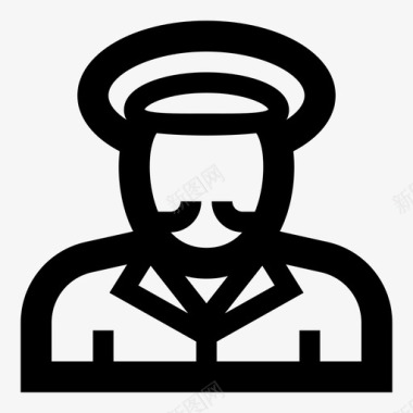 船长胡子水手图标图标