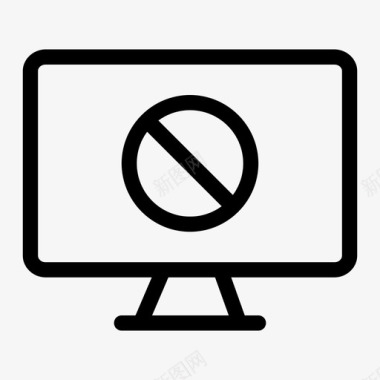 计算机监视器被阻止计算机显示拒绝图标图标