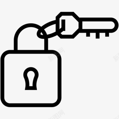 锁钥匙安全挂锁图标图标
