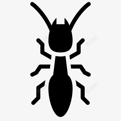 白蚁蚂蚁昆虫图标svg_新图网 https://ixintu.com 动物和自然雕文 害虫 昆虫 白色 白蚁 蚂蚁