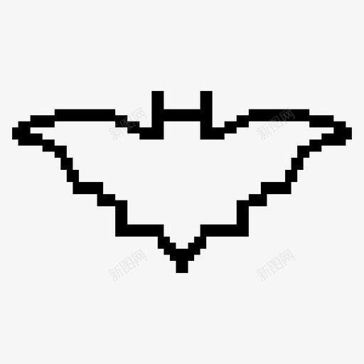 蝙蝠飞行哥特式图标svg_新图网 https://ixintu.com 像素 吸血鬼 哥特式 复古游戏 夜晚 蝙蝠 飞行
