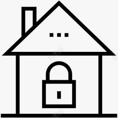家庭保护家庭安全锁标志图标图标