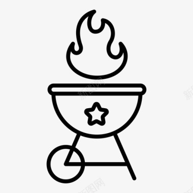 烧烤食物独立日图标图标
