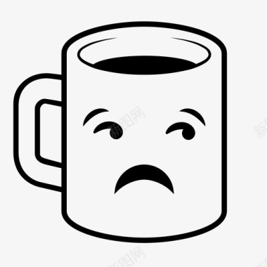 咖啡未使用咖啡因可爱图标图标