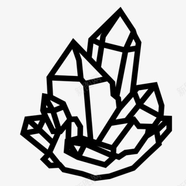 石英晶体宝石矿物图标图标