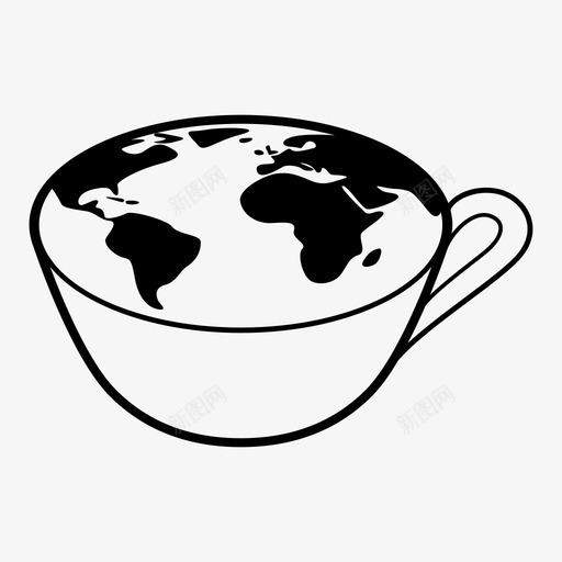 地球咖啡卡布奇诺杯子图标svg_新图网 https://ixintu.com 卡布奇诺 地球咖啡 地球收集 杯子 饮料