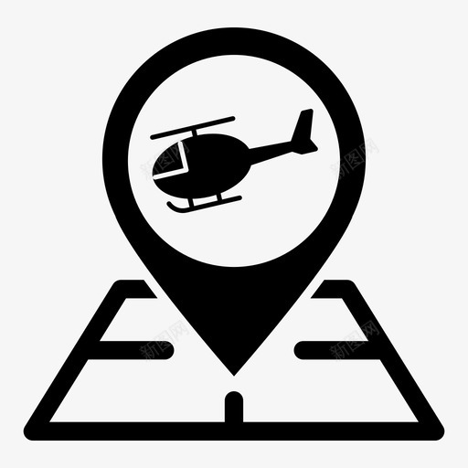 直升机地图销位置标记定位销图标svg_新图网 https://ixintu.com 位置指针 位置标记 地图位置指针glyphs 地图定位器 地图销 定位销 直升机地图销