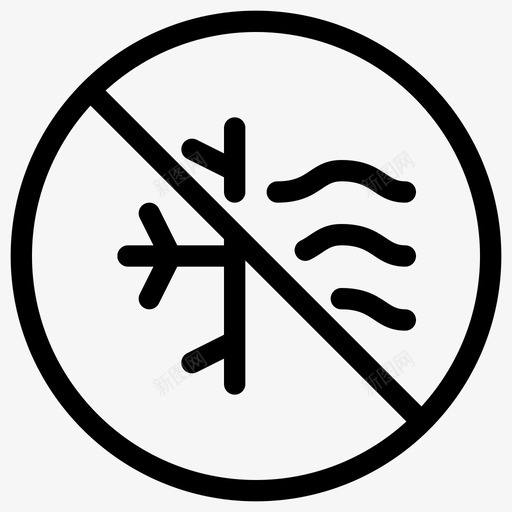 没有空调机器禁止图标svg_新图网 https://ixintu.com 机器 没有空调 禁止 象形线图标