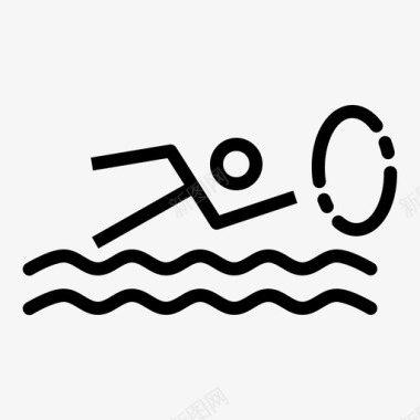 马拉松游泳水上运动比赛图标图标