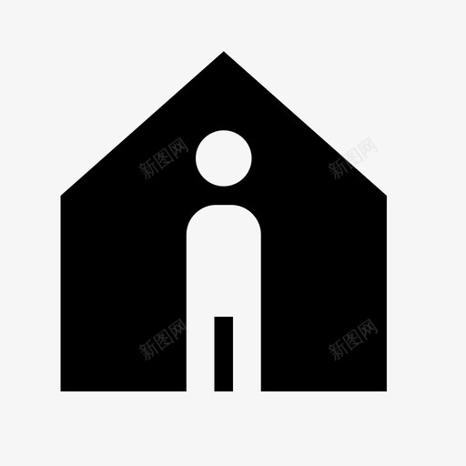 一个人在家房子孤独图标svg_新图网 https://ixintu.com 一个人在家 伙计 孤独 房子