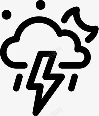 雷雨云闪电图标图标