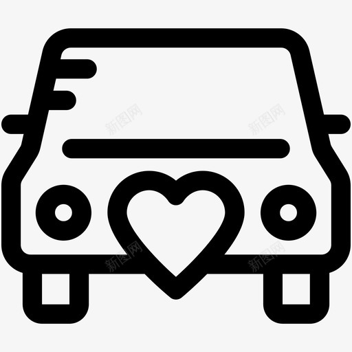 婚车汽车交通图标svg_新图网 https://ixintu.com 交通 婚礼和情人节可爱的图标 婚车 旅游 汽车 爱情