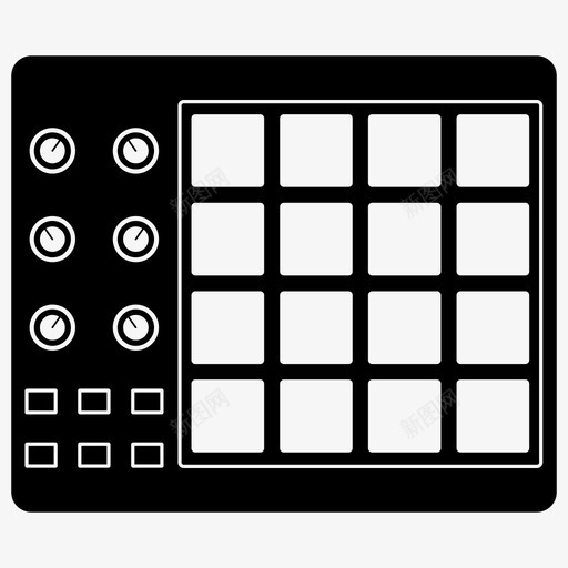 midi控制器1akai图标svg_新图网 https://ixintu.com 1 akai midi合成器 midi控制器 录音室 录音室设备粗体 采样器 音乐制作