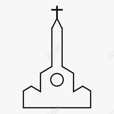 教堂十字架神圣祈祷图标图标