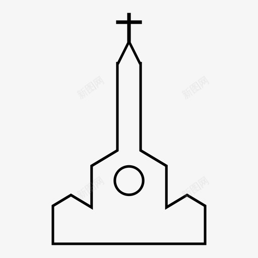 教堂十字架神圣祈祷图标svg_新图网 https://ixintu.com 十字架神圣祈祷 教堂