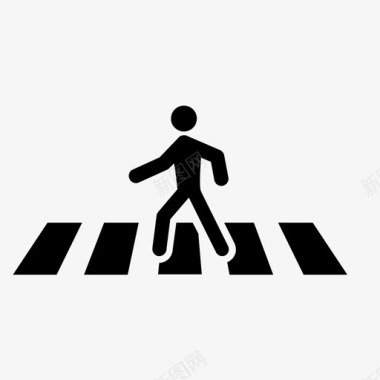 人行横道道路步行图标图标