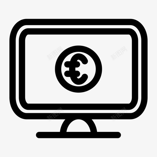 货币计算机银行货币图标svg_新图网 https://ixintu.com 欧元 货币 货币计算机 银行