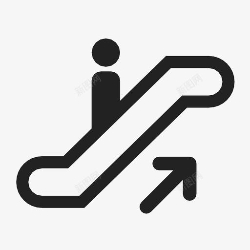 自动扶梯机场连接图标svg_新图网 https://ixintu.com 上升 快速 机场 水平 移动 自动扶梯 连接