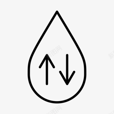 水滴向上向下交替向下箭头图标图标