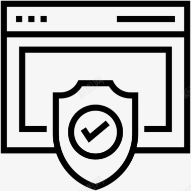 网络安全保护盾网络保护图标图标